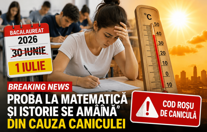 levii care susțin examenul de Bacalaureat 2026 au primit o veste importantă. Proba scrisă obligatorie a profilului, la matematică sau istorie, programată inițial marți, 30 iunie 2026, a fost amânată.Foto:tvmania.ro