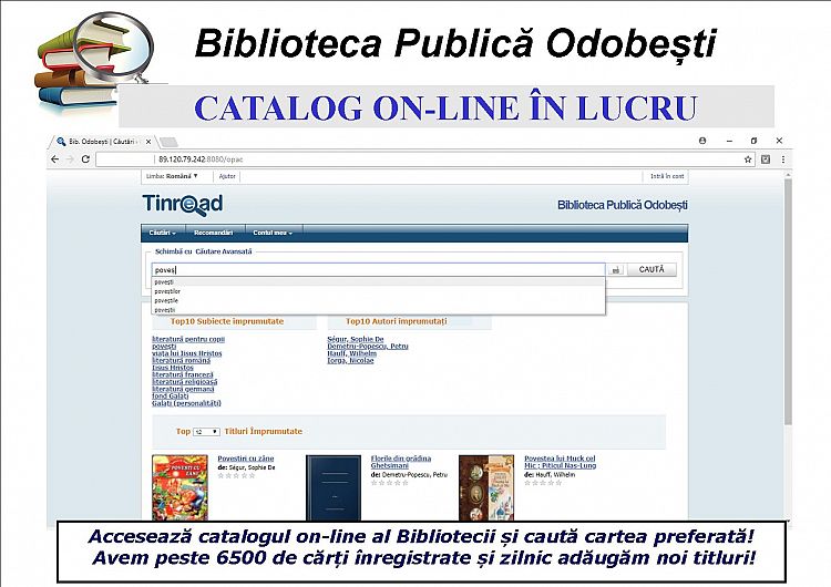 Foto: Interfața site-ului, cu catalogul online