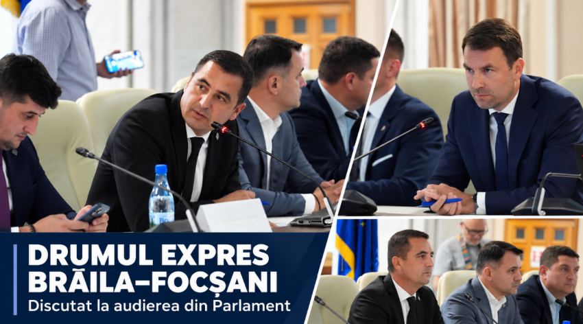 Deputatul vrâncean Dragoș Ciobotaru și Cătălin Drulă, în timpul audierii din comisiile parlamentare de transport. Fotografii: pagina de Facebook Dragoș Ciobotaru