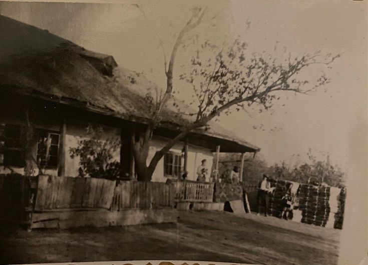Foto 1: Casa din Ruginești, în care s-a născut autorul, astăzi demolată