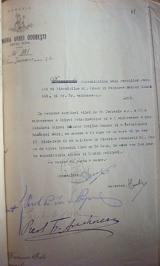 Document din arhiva personală  Dr. Romeo-Valentin MUSCĂ