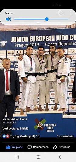 Judoka Mircea Tomescu CSȘ Focșani , antrenat de prof Dumitru Zisu , medalie de argint la  la Cupa Europeană de la Praga-foto:Zisu Dumitru Sandu