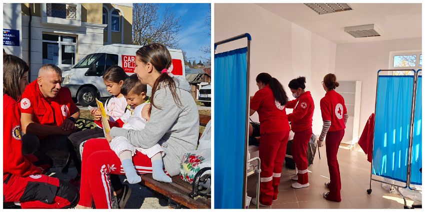 Medici voluntari au acordat vineri și sâmbătă 28 și 29 octombrie 2022 peste 500 de consultaţii medicale, locuitorilor din comunele Soveja şi Cîmpuri, în cadrul Caravanei de Bine, organizată la Soveja de Crucea Roşie Română.Foto: (c) Dana Lepădatu/AGERPRES