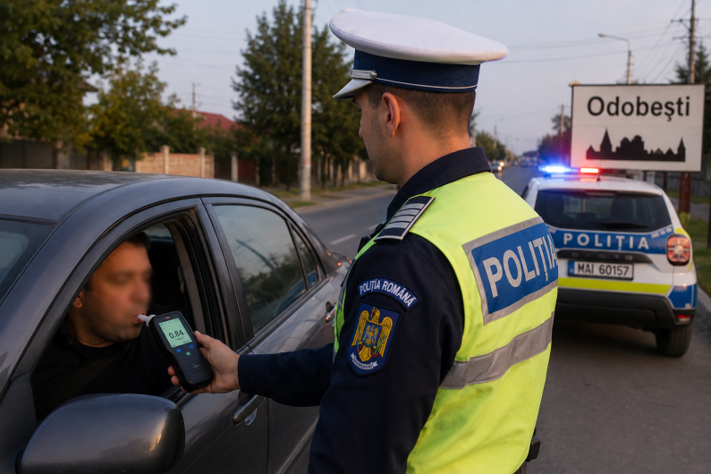 Șofer prins băut la volan în Odobești!Un bărbat de 37 de ani este cercetat penal după ce polițiștii l-au oprit în trafic și l-au testat cu aparatul etilotest.