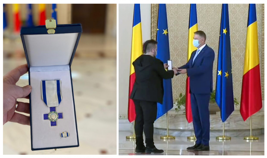 Regizorul focșănean Andrei Grosu a primit Ordinul „Meritul Cultural” în grad de Cavaler, înmânat de președintele Klaus Iohannis pentru proiectul cultural independent „unteatru”. Sursă foto: Facebook