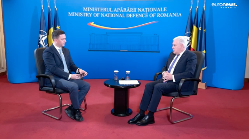 Ministrului Apărării Naționale, senatorul vrâncean Angel Tâlvăr a acordat luni seară, 5 februarie 2024, un interviu postului de televiziune Euronews România