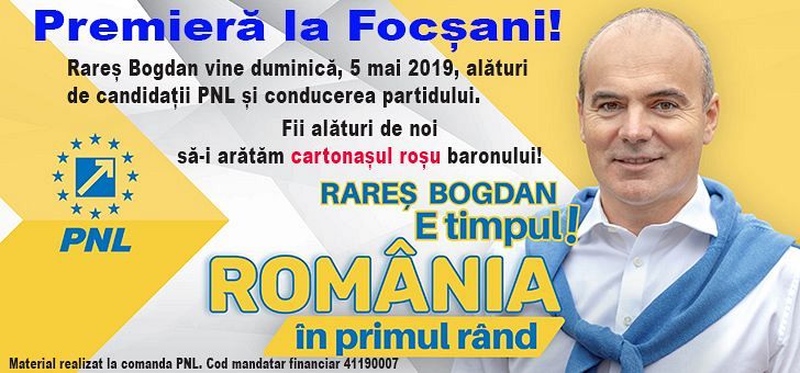 Desant Liberal In Fieful Baronului RareÈ™ Bogdan Vine La FocÈ™ani Pe 5 Mai