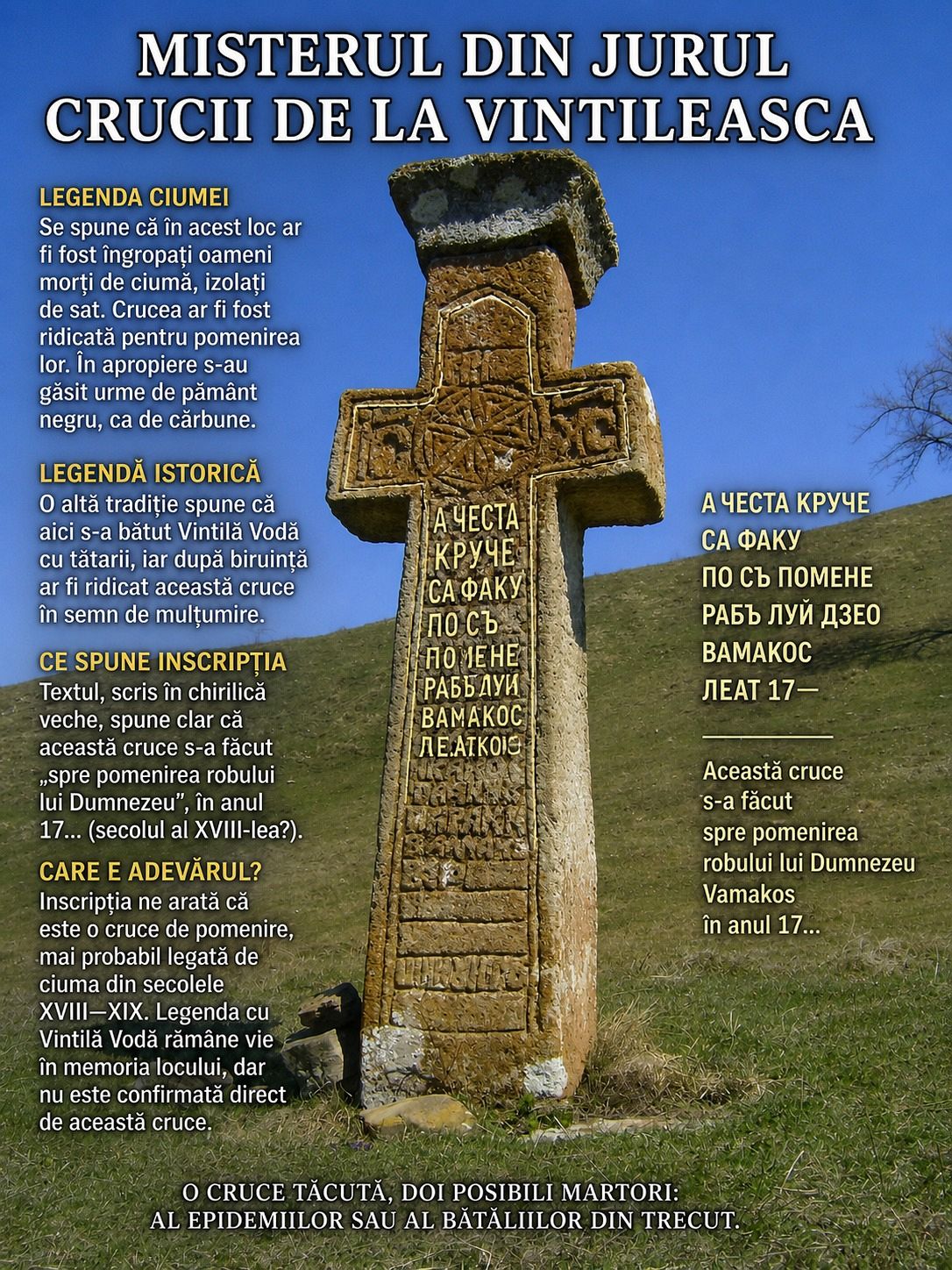 Misterul crucii de la Vintileasca: între legenda ciumei și amintirea unei bătălii cu tătarii