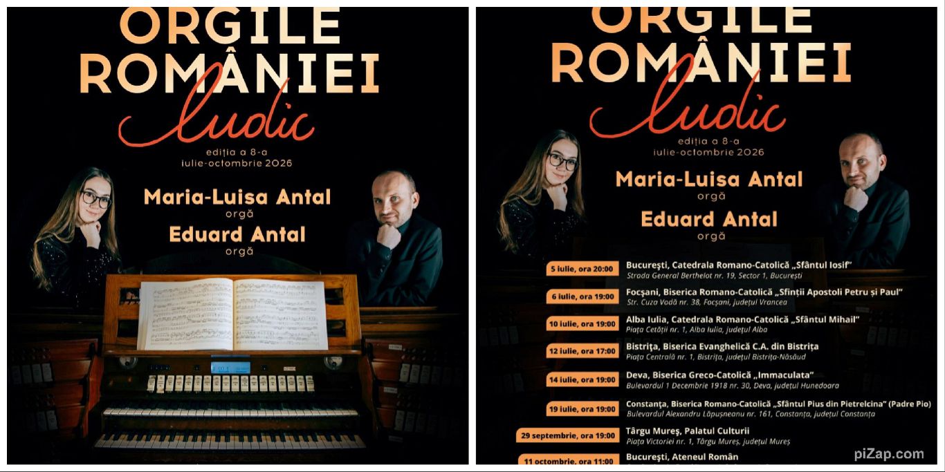 Turneul Național „Orgile României” ajunge la Focșani. Concert de orgă la Biserica Romano-Catolică „Sfinții Petru și Paul”