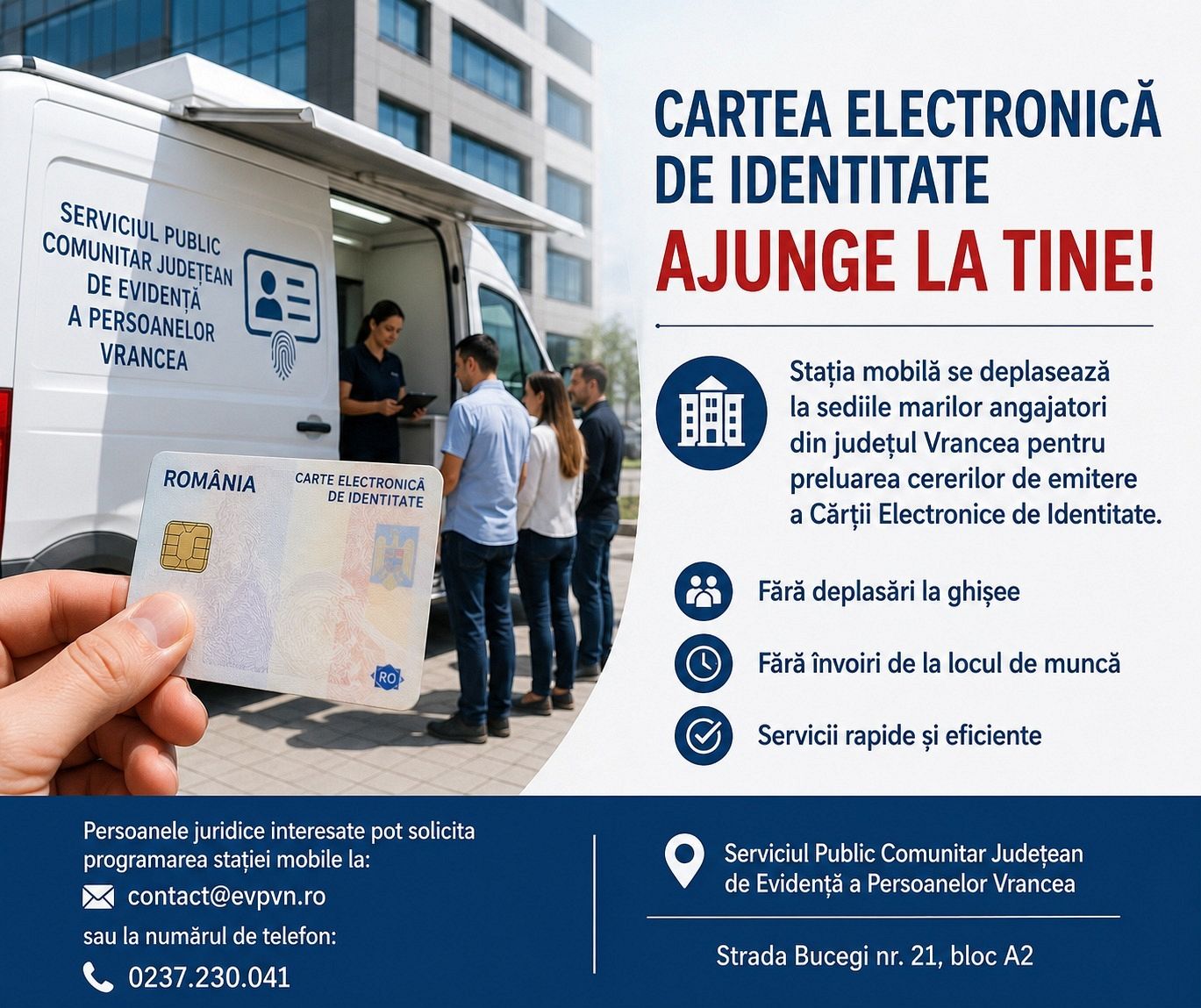 Vrancea face încă un pas spre digitalizare: stația mobilă pentru Cartea Electronică de Identitate ajunge direct la marile companii